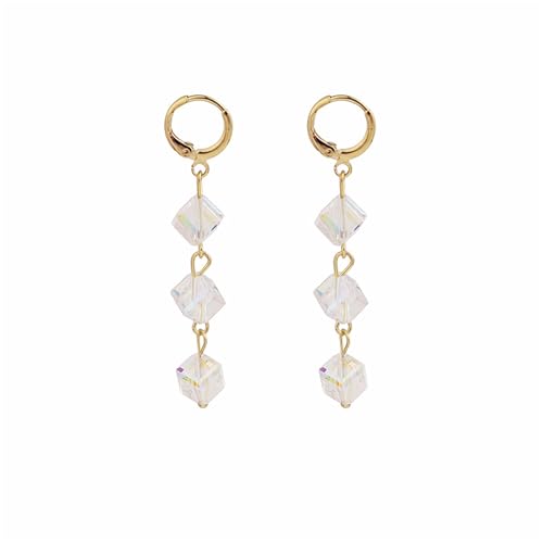 Ohrringe mit österreichischen Kristallwürfeln, vergoldet, quadratisch, Eiswürfel, Quaste, Schleife, funkelnde Strasssteine, Zirkonia, baumelnde Hängeohrringe für Frauen, Hochzeit, Braut, Weihnachten Ohrringe mit österreichischen Kristallwürfeln, vergoldet, quadratisch, Eiswürfel, Quaste, Schleife, funkelnde Strasssteine, Zirkonia, baumelnde Hängeohrringe für Frauen, Hochzeit, Braut, Weihnachten von swglcowo