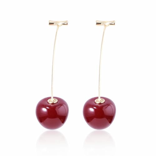 Rote Kirschfrucht-Ohrringe, vergoldet, 3D, handgefertigt, Charm, süße, frische Früchte, Harz, Lebensmittel, lang, leicht, Natur-Hängeohrringe für Damen, Geburtstag, Party, Valentinstag, Kawaii-Schmuck Rote Kirschfrucht-Ohrringe, vergoldet, 3D, handgefertigt, Charm, süße, frische Früchte, Harz, Lebensmittel, lang, leicht, Natur-Hängeohrringe für Damen, Geburtstag, Party, Valentinstag, Kawaii-Schmuck von swglcowo