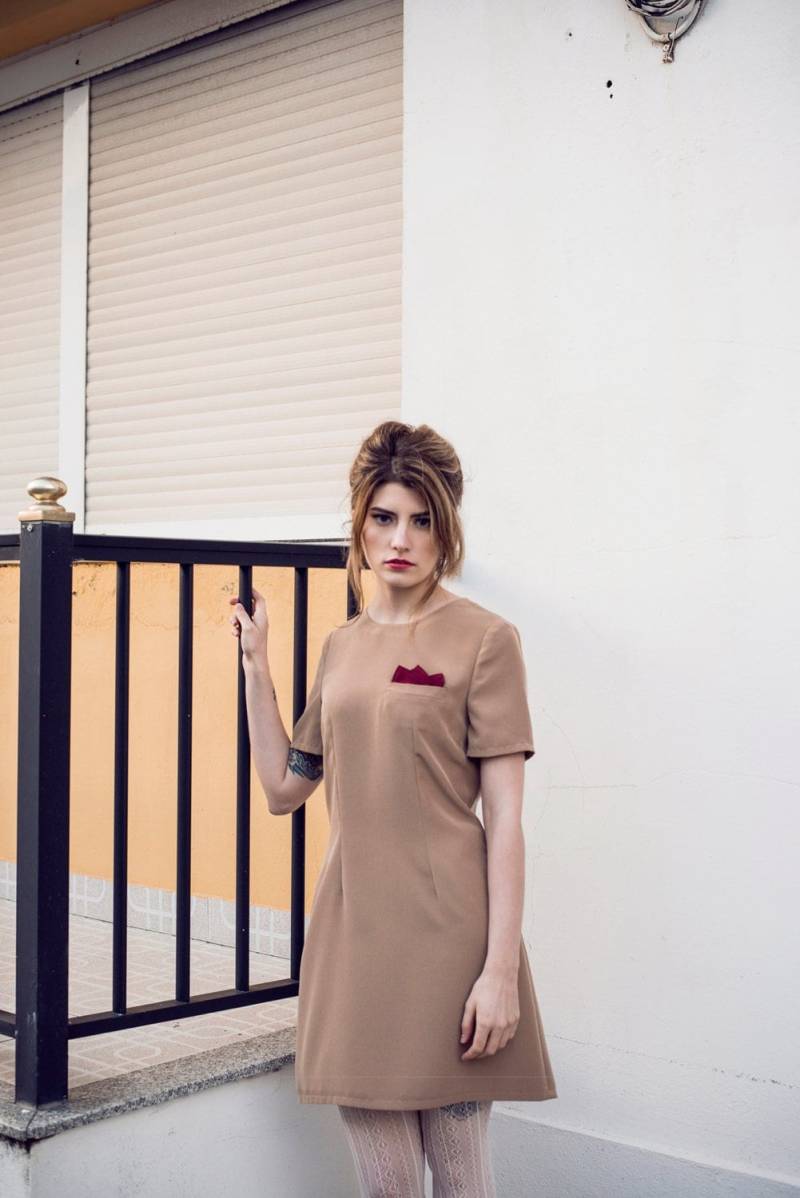 1970S Mod Dress Mini Roller Wildlederkopf Custom Made von swingingchicksshop