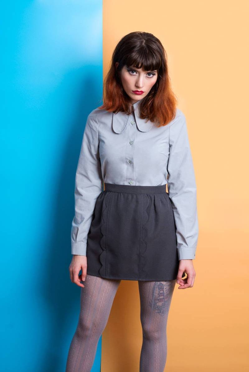 Beagle Kragen Hemd 1960Er Jahre Mod Mini Scooter Wildlederkopf Auf Bestellung von swingingchicksshop