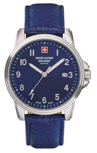 Swiss Alpine Military Herren Uhr Analog Quarz 7011.1535SAM Leder von swiss alpine military