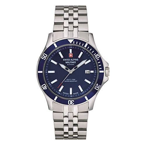 Swiss Alpine Military Herren Uhr Analog Quarz 7022.1135SAM Edelstahl von swiss alpine military
