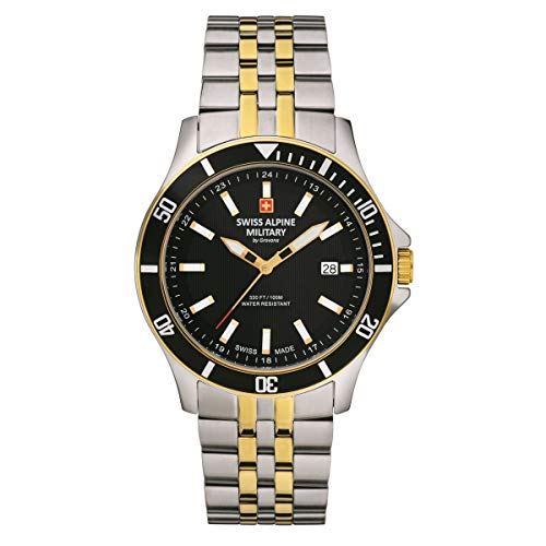 Swiss Alpine Military Herren Uhr Analog Quarz 7022.1147SAM Edelstahl von swiss alpine military