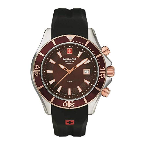 Swiss Alpine Military Herren Uhr Analog Quarz 7040.1856SAM Siikon von swiss alpine military