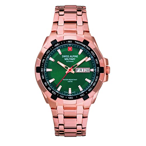 Swiss Alpine Military Herren Uhr Analog Quarz 7043.1164SAM Edelstahl von swiss alpine military