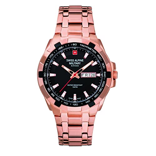 Swiss Alpine Military Herren Uhr Analog Quarz 7043.1167SAM Edelstahl von swiss alpine military