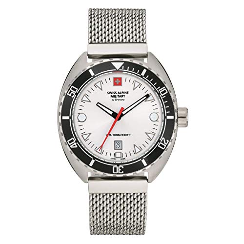 Swiss Alpine Military Herren Uhr Analog Quarz 7066.1132SAM Edelstahl von swiss alpine military