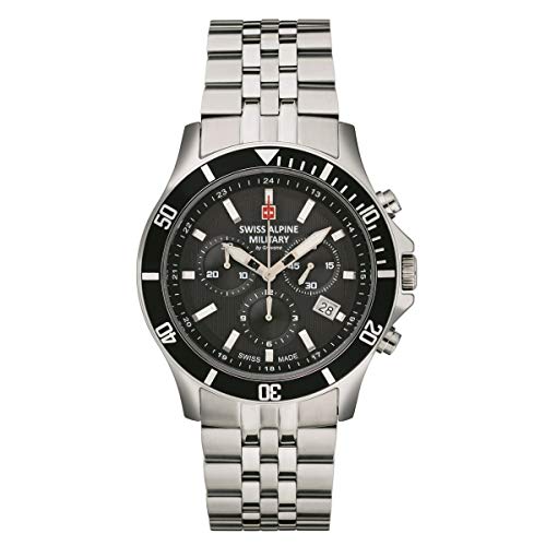 Swiss Alpine Military Herren Uhr Chronograph Analog Quarz 7022.9137SAM Edelstahl von swiss alpine military