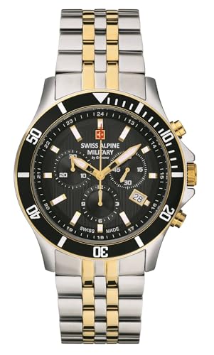 Swiss Alpine Military Herren Uhr Chronograph Analog Quarz 7022.9147SAM Edelstahl von swiss alpine military