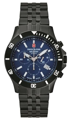 Swiss Alpine Military Herren Uhr Chronograph Analog Quarz 7022.9175SAM Edelstahl von swiss alpine military