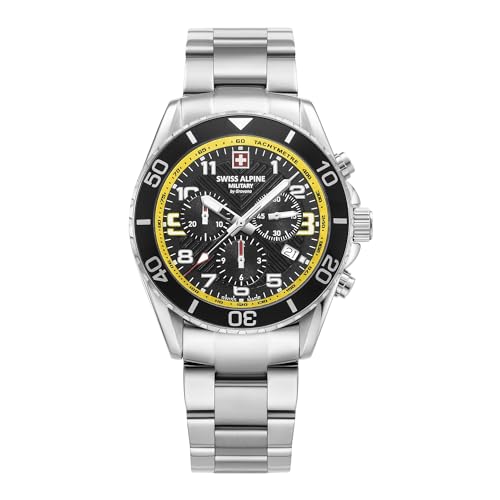 Swiss Alpine Military Herren Uhr Chronograph Analog Quarz 7029.9138SAM Edelstahl von swiss alpine military