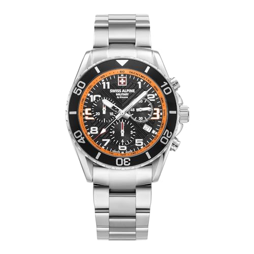 Swiss Alpine Military Herren Uhr Chronograph Analog Quarz 7029.9139SAM Edelstahl von swiss alpine military