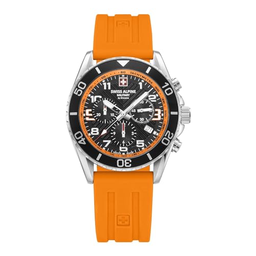 Swiss Alpine Military Herren Uhr Chronograph Analog Quarz 7029.9839SAM Silikon von swiss alpine military