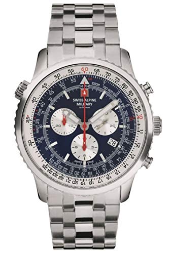 Swiss Alpine Military Herren Uhr Chronograph Analog Quarz 7078.9135SAM Edelstahl von swiss alpine military
