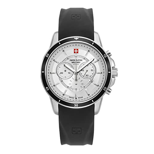 Swiss Alpine Military Herren Uhr Chronograph Analog Quarz 7089.9832SAM Silikon von swiss alpine military