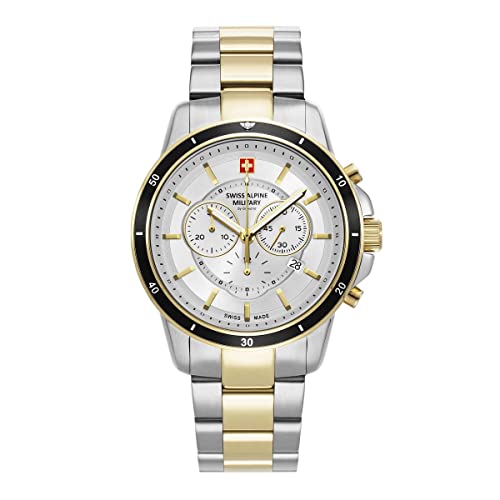 Swiss Alpine Military by Grovana Herren Analog Schweizer Quarzwerk Uhr mit Edelstahl Armband 7089.9142SAM von swiss alpine military