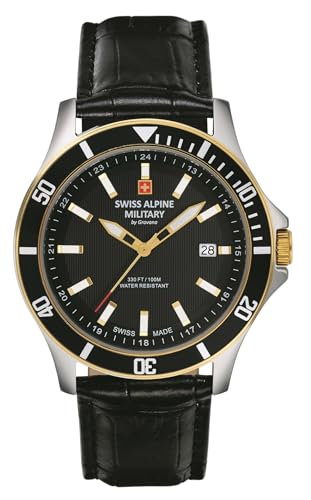 Swiss Alpine Military by Grovana Herren Analog Schweizer Quarzwerk Uhr mit Leder Armband 7022.1547SAM von swiss alpine military