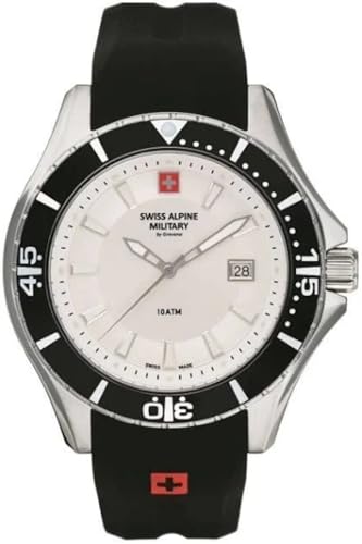 Swiss Alpine Military by Grovana Herren Analog Schweizer Quarzwerk Uhr mit Silikon Armband 7040.1852SAM von swiss alpine military