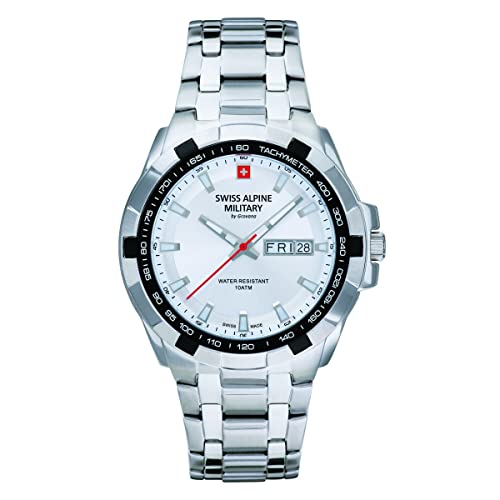 Swiss Alpine Military by Grovana Herren Uhr Analog Quarz 7043.1132SAM Edelstahl von swiss alpine military