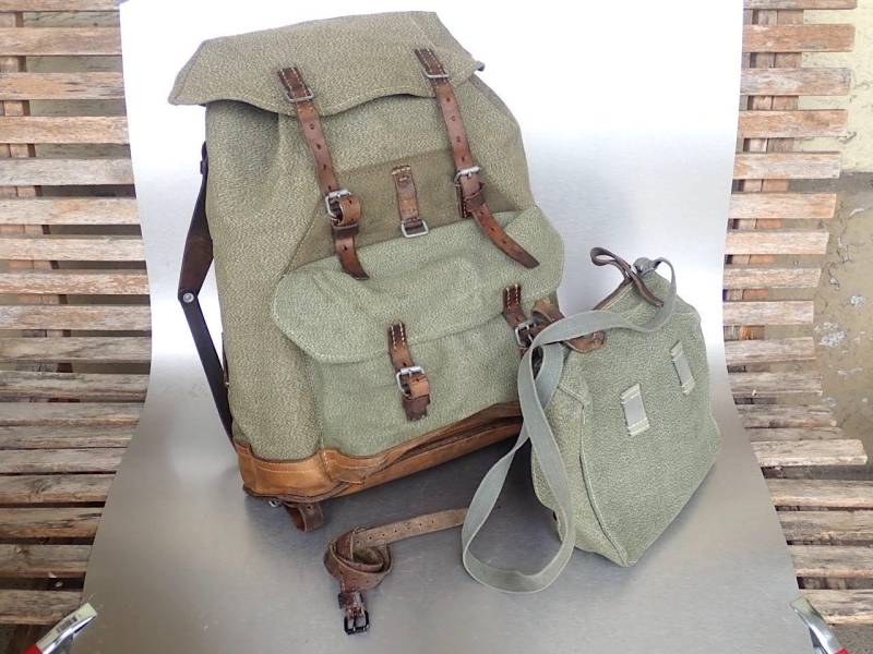 1962 Schweizer Armee Rucksack Sempach Leder Canvas Beutel Citybag Biker Jagd von swissarmygear