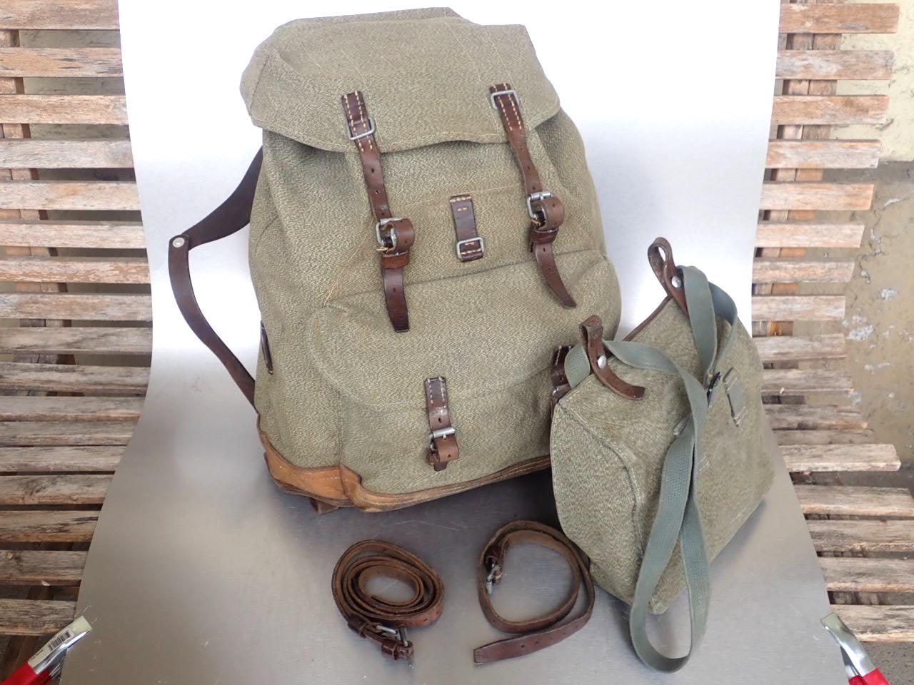 1963 Schweizer Armee Rucksack Leder Vintage Oberei Canvas Pouch Citybag Biker Jagd von swissarmygear