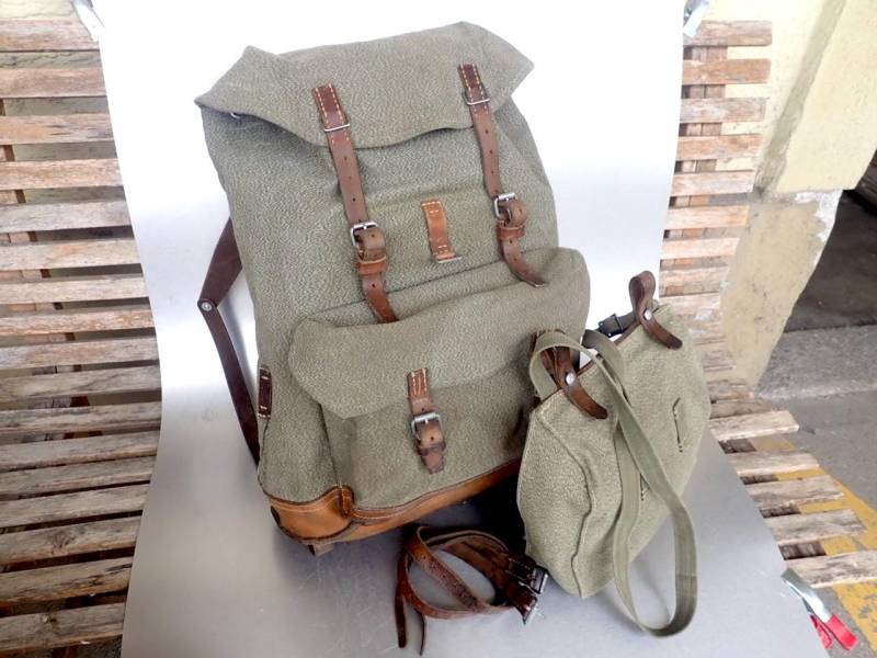 1965 Schweizer Armee Rucksack Sempach Leder Canvas Beutel Citybag Biker Jagd von swissarmygear