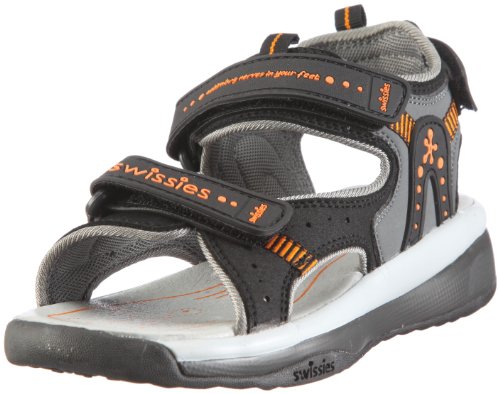 Swissies Jungen Rob Sandalen, Schwarz/Black/Graphite/Orange Honey von Swissies