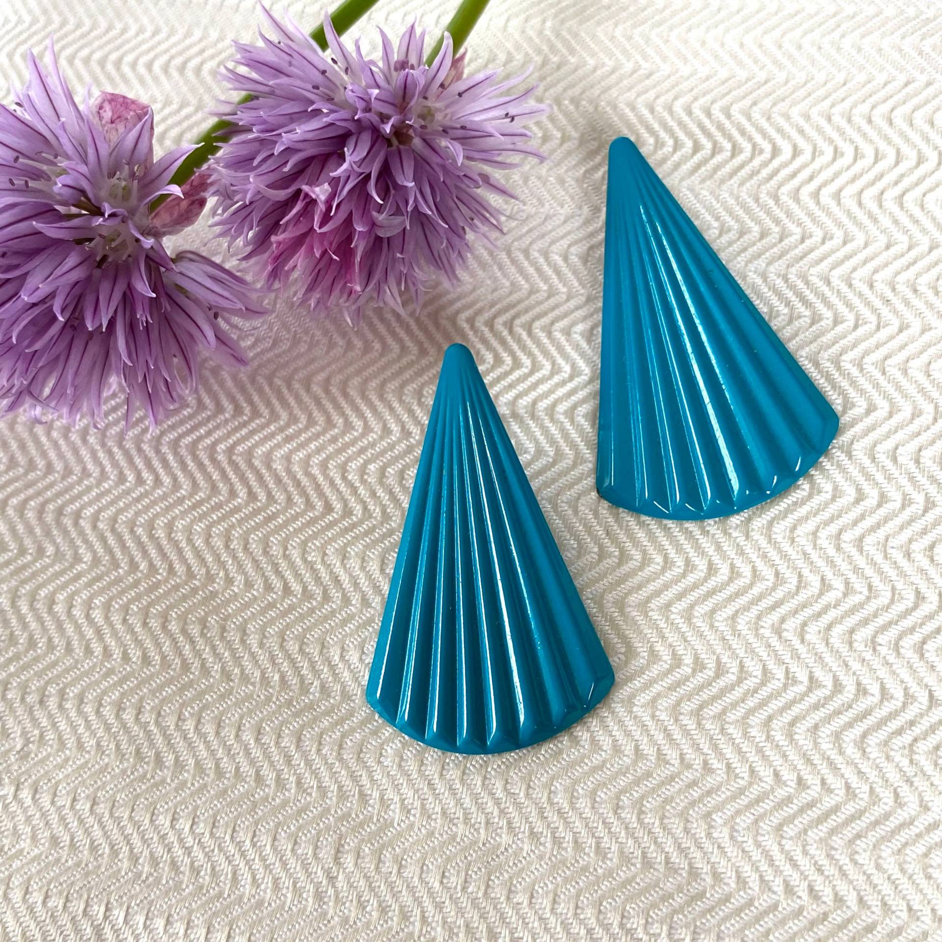 Vintage Teal 80Er Jahre Ohrringe, Retro Vintage Teal 80Er Jahre Ohrringe, Retro von swooncreations