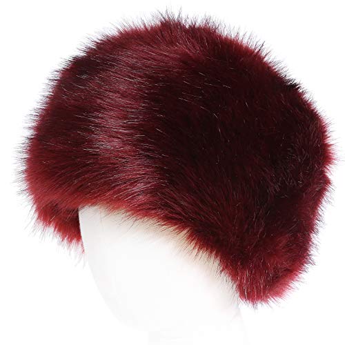 Soul Young Damen Fellmütze Pelzmütze Wintermütze Faux Fuchs Warm Weich Pelz mütze(Rot) von sy soul young