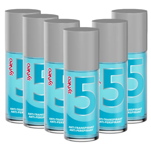 syNeo 5 Antitranspirant Roll-On, Anti Schweiß Deo für Damen und Herren gegen starkes Schwitzen, Anti Transpirant Antiperspirant Deoroller, 6er Pack (6 x 50 ml) von syNeo