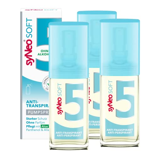 syNeo 5 soft Antitranspirant Pumpspray ohne Alkohol, Anti Schweiß Deo für Damen und Herren gegen starkes Schwitzen, Anti Transpirant Antiperspirant Spray, 3er Pack (3 x 30 ml) von syNeo