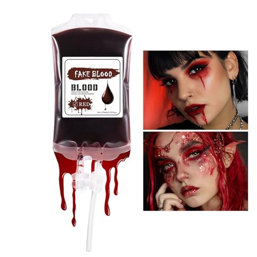 Flüssige Gesichtsfarbe | 170ml Wasserdichte Vampir Party Deko - Rote Blaue Malerei Grusel Make-up für Damen Herren Kostümparty von syayw