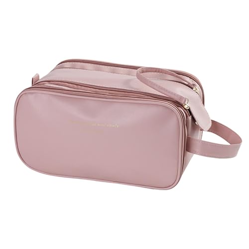 Großer Kosmetiktaschen-Organizer – Kosmetik-Organizer | Wasserdichte Make-up-Organizer-Tasche mit großem Fassungsvermögen, mit Griff, Kulturbeutel für Dusche im Badezimmer, Pink, Se référer au von syayw