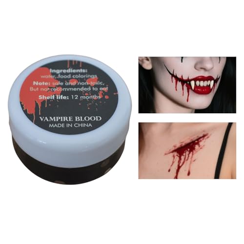 Halloween künstliches Blut - Gesichtsschminke mit Kunstblut Plasma - Realistische Waschbare Requisiten Für Kostüm Bühne Cosplay Rollenspiel von syayw