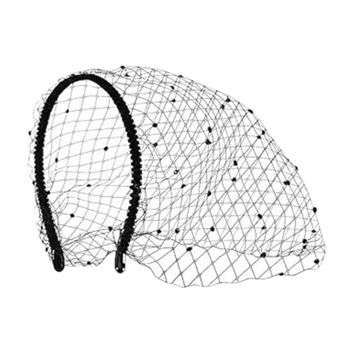 Maschenhaarspange - Brautschleier Haarreif | Netzschleier Haarreif Vintage Brautschleier Haarband Damen | Modischer Haarschmuck Komfortables Styling Accessoire Für Maskenball Hochzeit von syayw