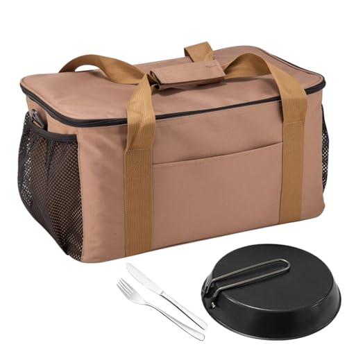 syayw Camping Organizer Tasche | Wanderkocher Schutztasche,23 Liter Aufbewahrungstasche Für Kochgeschirr Reisen Wohnheim Schlafzimmer Küche Camping Fitnessstudio Wohnung Outdoor von syayw