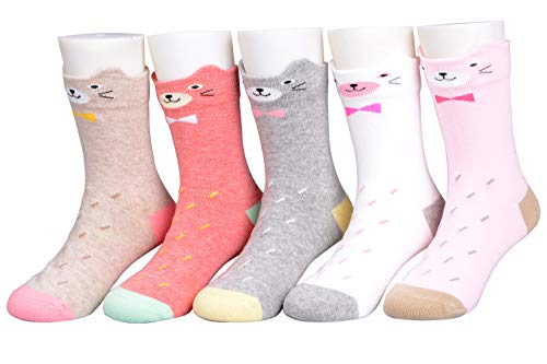 Mädchen Socken 5 Paar Jungen Baumwollsocken Kleinkind Crew Neck Socks 3-5 Jahre von syisocks