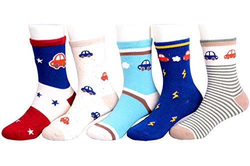 Socken, 5 Paar, Baumwolle, verschiedene Motive, für Kinder, 1 - 11 Jahre Gr. Small, Autos von syisocks
