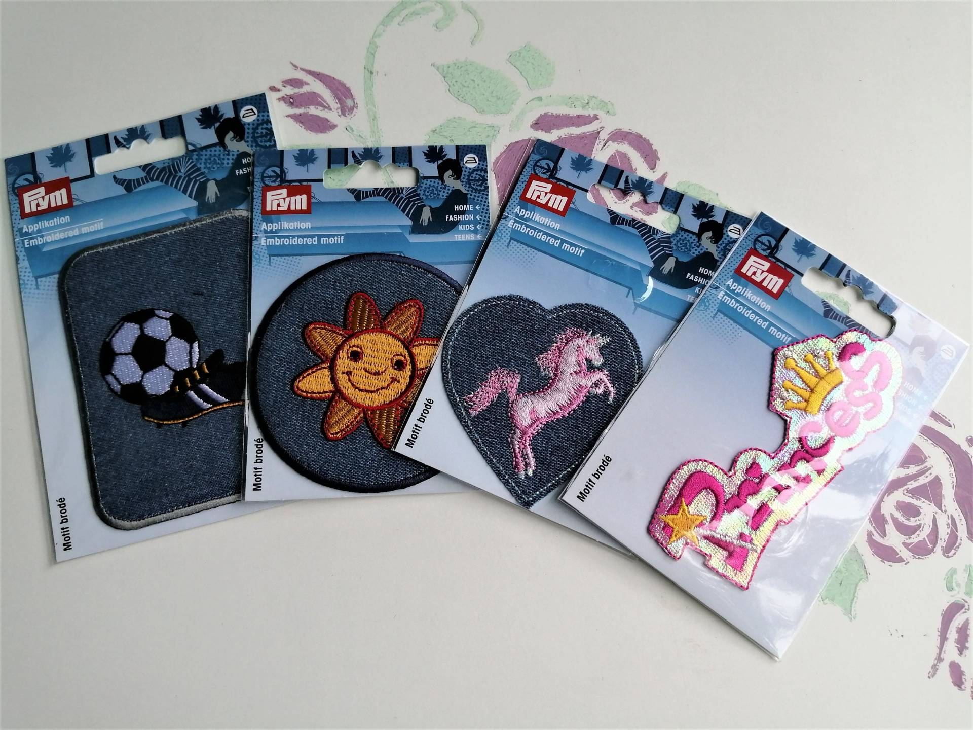 Prym Applikationen Einhorn, Fußball, Princess Oder Blume Zum Aufbügeln Nähen von sylviedesignShop