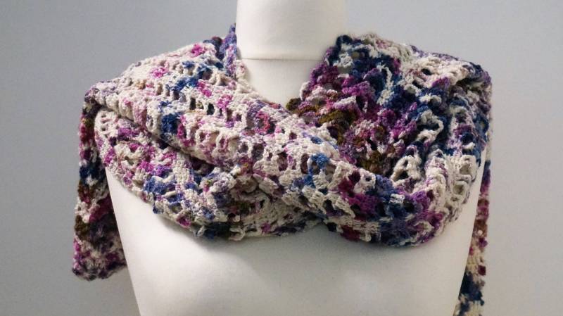 stola Gehäkelt Handarbeit Hingucker Damen Geschenk Schoppel Wolle Kräuterhexe Scarf Knit Handmade von sylviedesignShop