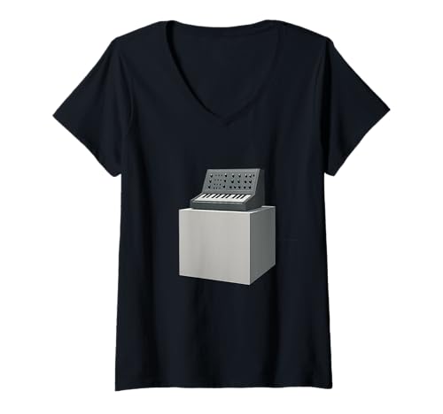 Damen Synth Sculpture Minimale 3D-Grafik T-Shirt mit V-Ausschnitt von synth sculpture 3D synth minimal minimal synth
