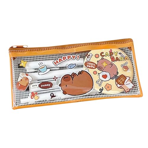 Capybara Federmäppchen, Capybara-Federmäppchen, transparentes Capybara-Federmäppchen, niedliches Federmäppchen mit Reißverschluss, tragbar, niedliches Schreibwaren-Federmäppchen, breite Öffnung, von szaluyk