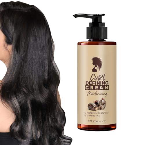 Creme,100ml Anti-Frizz Definierende Lotion für lockiges Haar - Langhaltig Pflegende Lotion Für Frauen Mädchen Haarpflege Morgens Abends,Frizz Kontrolle für tägliches Styling morgens und abends von szaluyk