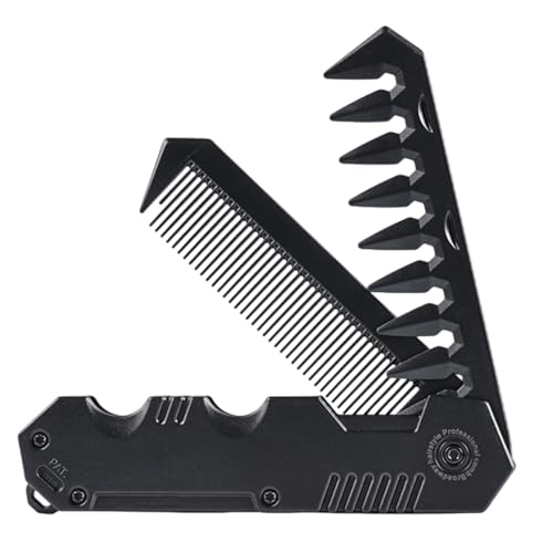 Faltbarer Kamm, tragbar, zusammenklappbar, Taschenkämme für Herren, Mini-Haaröl-Kopf-Styling-Werkzeug, Haarschneider für Bärte, Schnurrbärte, Salon von szaluyk