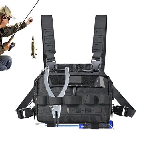 Fliegenfischen Brusttasche - Praktische Brusttasche,Taschenweste mit Tragegurt für Joggen und Ausrüstungsaufbewahrung für Damen bei Outdoor Aktivitäten inklusive Jagen, Camping, Radfahren, von szaluyk