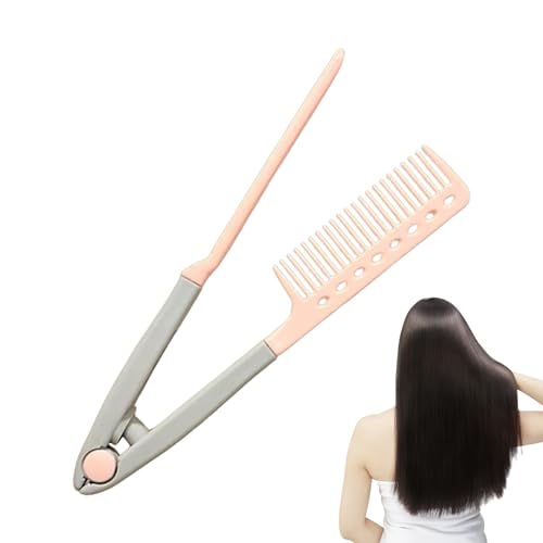 Haarglättungskamm | V-Typ-Styling-Tool | Non-Slip-Handle-COMMB | Nass trockenes Haarwerkzeug | Für lange dicke Haare | Damen Mädchen verwenden | Home Salon Hotel Schlafsaal | Reisehairdressingausrüstu von szaluyk