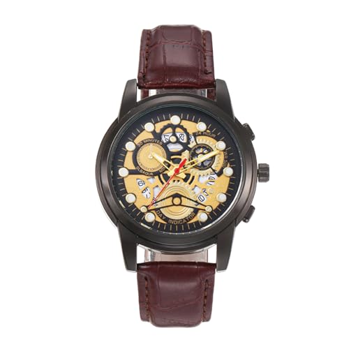 Herren Mechanische Armbanduhr - Mode -Leder -Armbanduhr Mit Datum | Business Casual Tauthone Für Formelle Kleiderwaren, Büro -Looks Und Accessoires Für Die Kollektion Von Herren Style von szaluyk