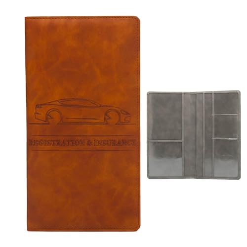 Leder Fahrzeug Brieftasche Hülle | Auto Dokumentenhalter für Karten | Dokument Papierkram Kartenhalter Wallet Case | Langer Kartenhalter mit Relief Cover für Führerschein, Visitenkarte, Quittung, von szaluyk