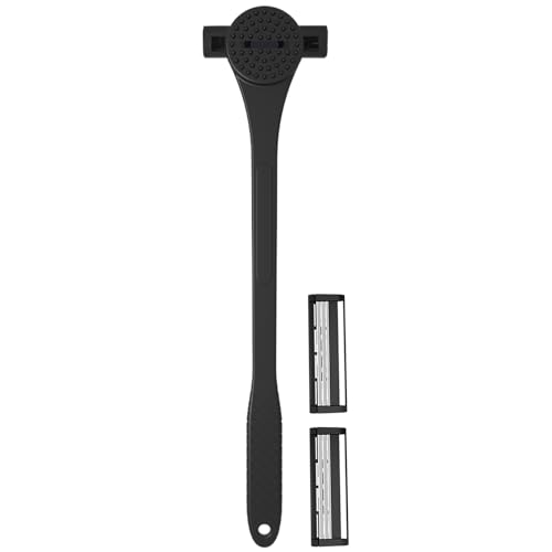 Rückenrasierer für Männer, 2-in-1 Körperpflege und Massagegerät mit langem ergonomischem Griff, tragbares Haarentfernungswerkzeug für die tägliche Fellpflege, leicht erreichbarer Rasierer für Rücken von szaluyk