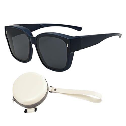Sonnenbrille über gläserpolarisierte Sonnenbrille Overglas, UV-Schutz falten | Leichtes Design Trendy Square passt über zum Fahren, UV400 -Schutz geeigneter täglicher Versch von szaluyk